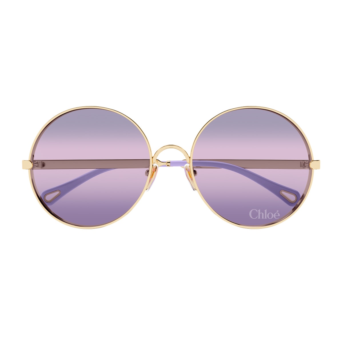 Chloé Ch0321s Aly Linea  002 Gold Violet Sunglasses In Gold