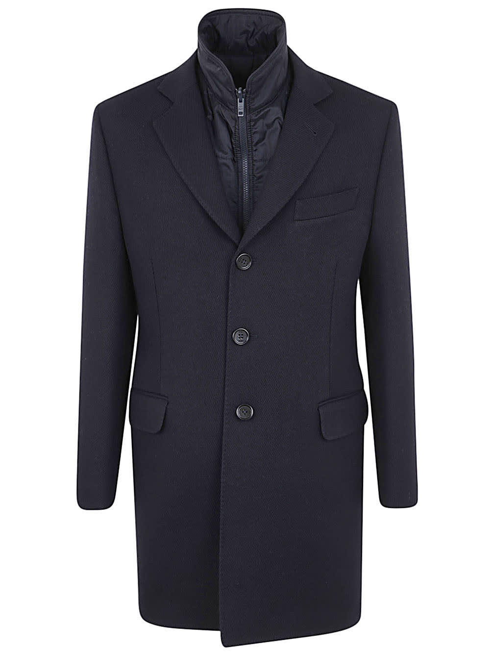 Shop Fay Easy Double Breasted Coat In Navy Blue