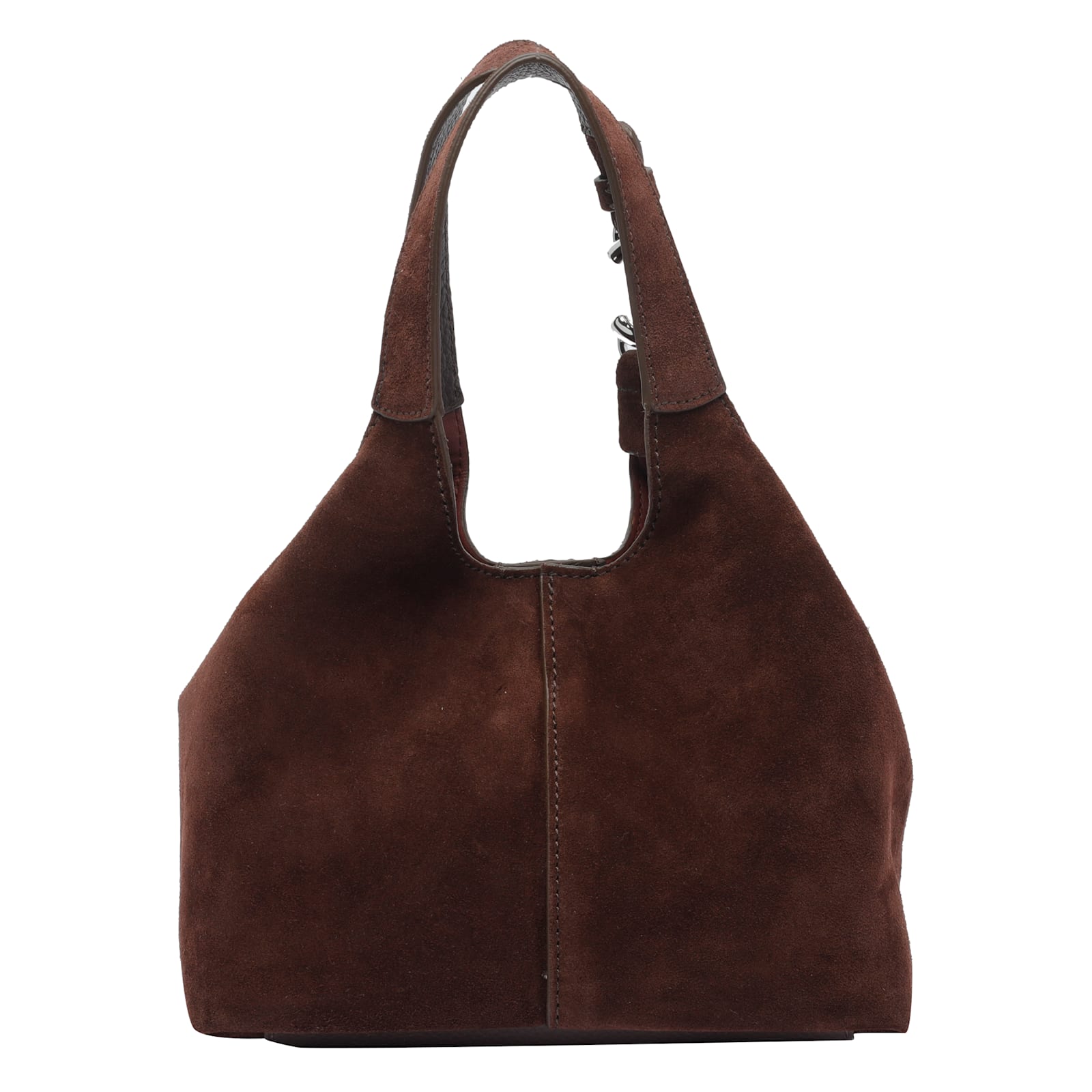 Coccinelle C-easy Suede Shoulder Bag Small In Brown