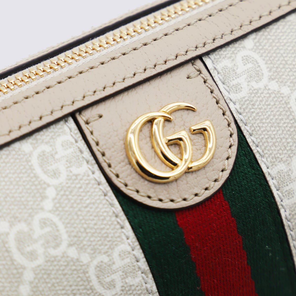 Gucci Beige And White Leather Shoulder Bag In Neutral