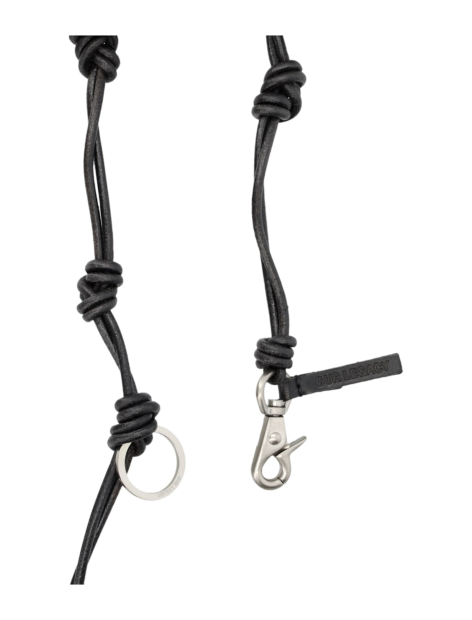 Our Legacy Udon Ladon Leather Necklace In Black