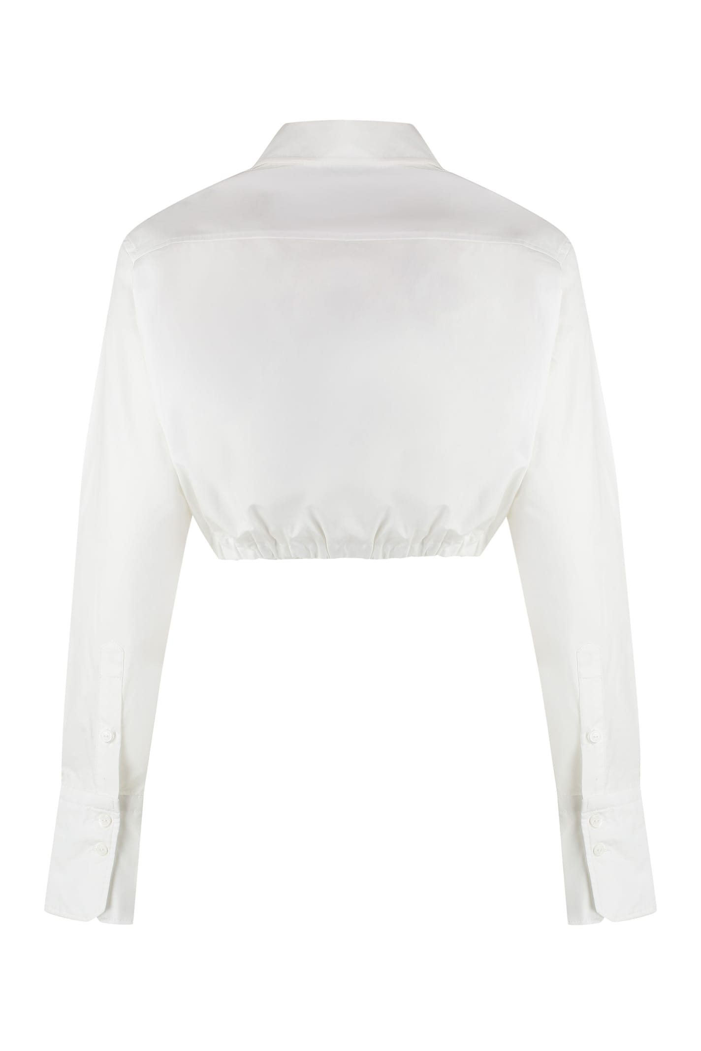 Shop Patou Cropped Poplin Shirt In White