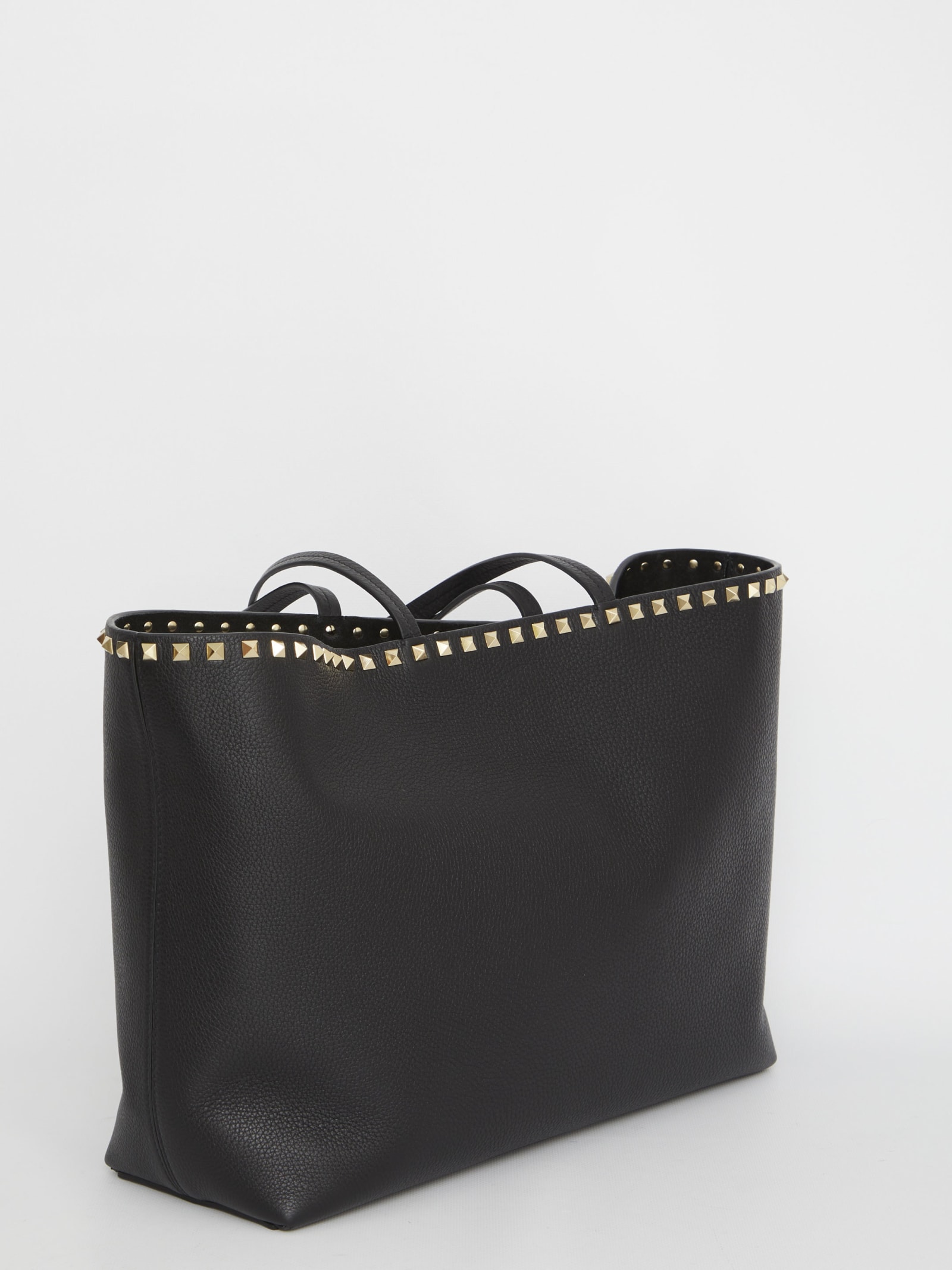 Shop Valentino Rockstud Tote Bag In Black