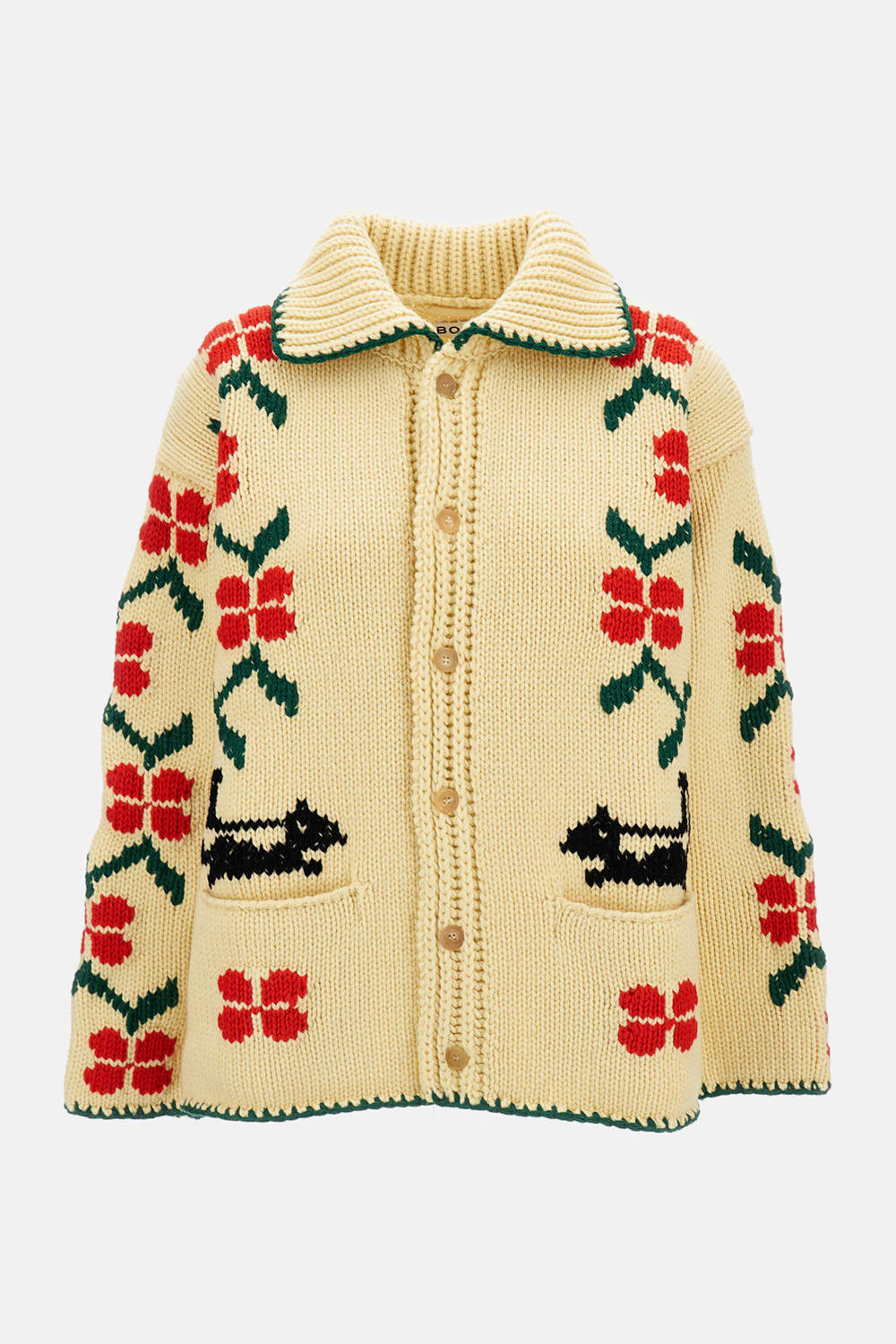 Bode Patterned-intarsia Cardigan In Animal Print