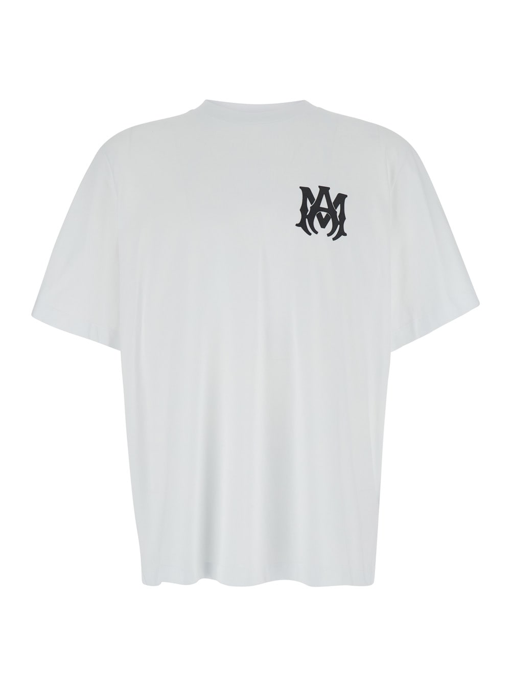 Shop Amiri Oversized White T-shirt With Contrasting Logo Print In Cotton Man