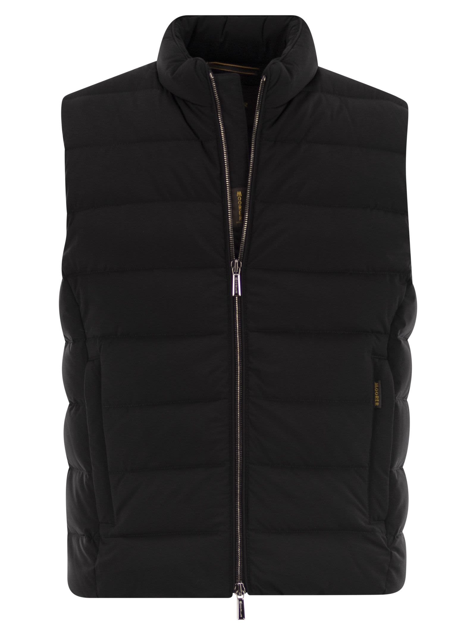 Moorer Oliver Quilted Zip-front Gilet In Black