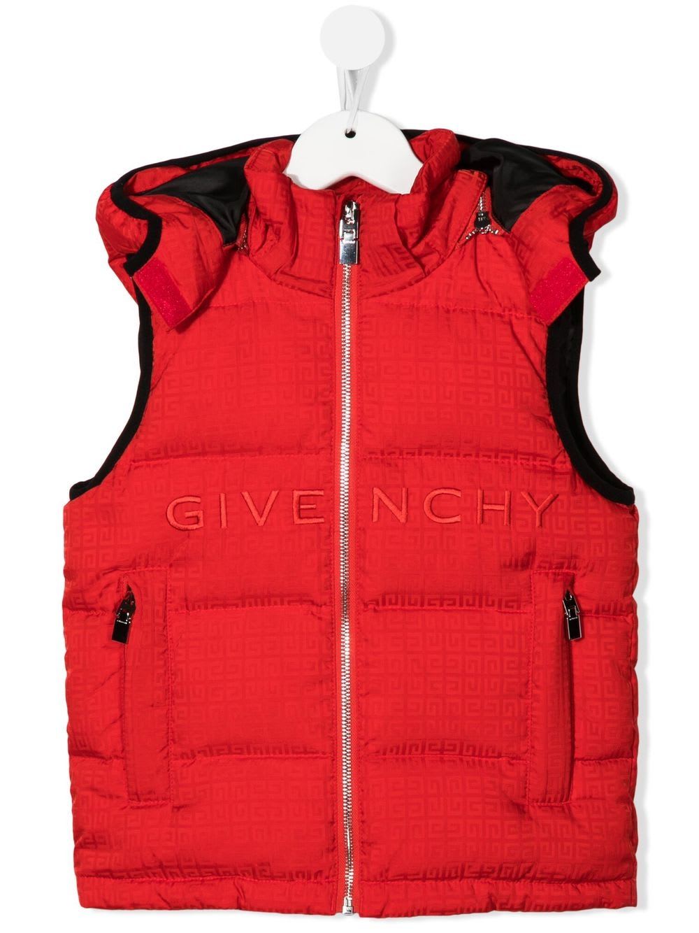 Givenchy Kids' Red Polyester Gilet In Rosso