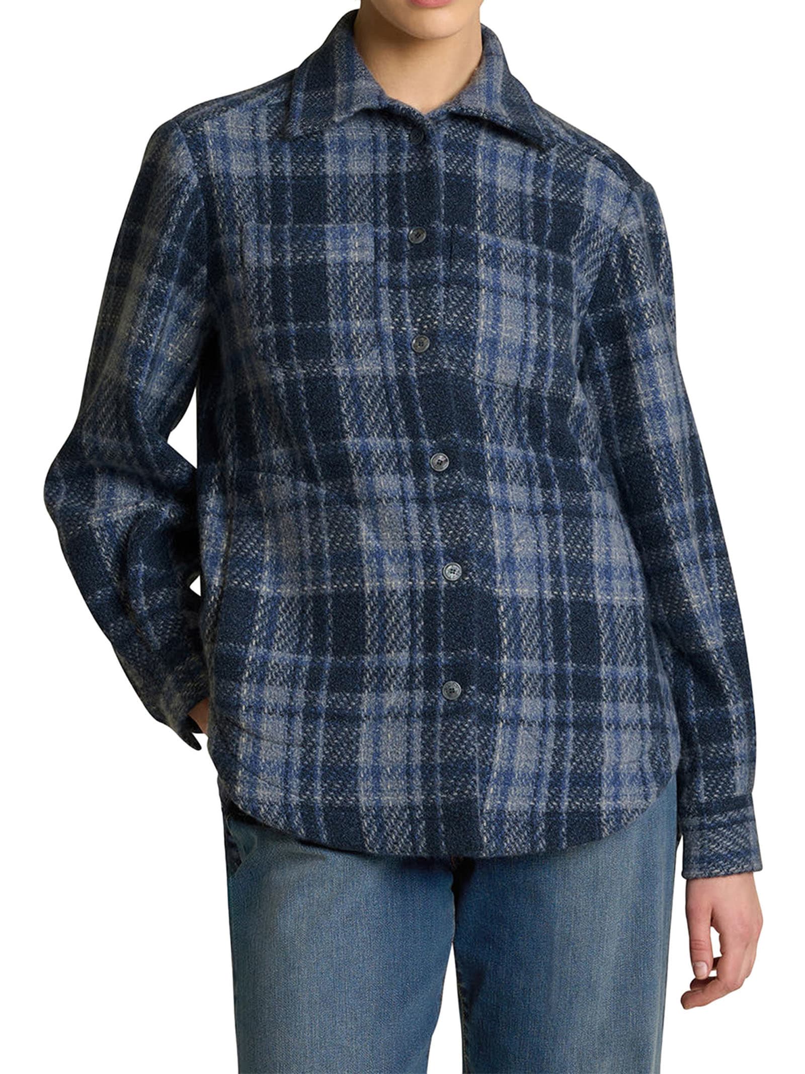 Shop Kiton Shirt Cashmere In Avio