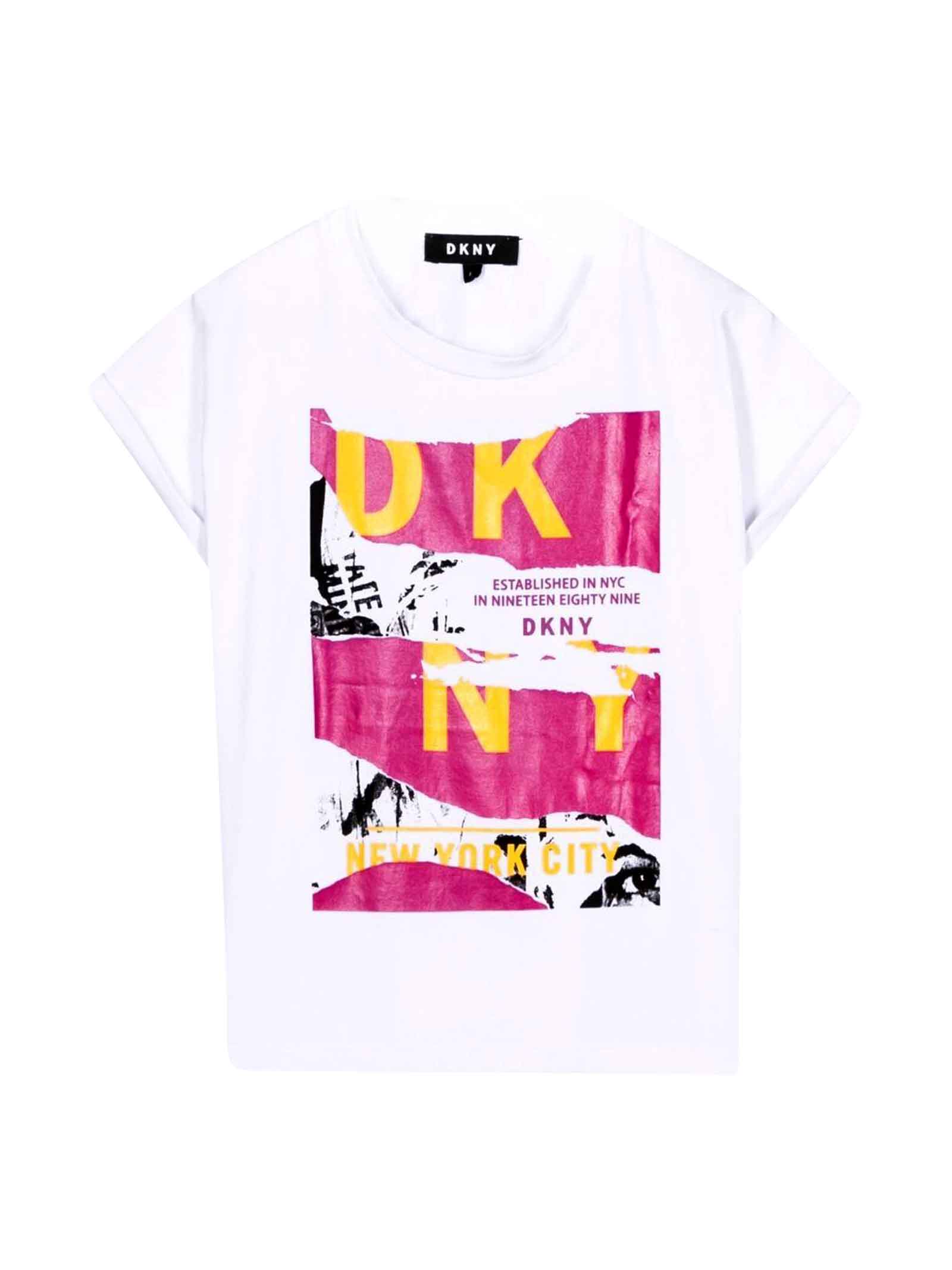 DKNY White Teen Unisex T-shirt