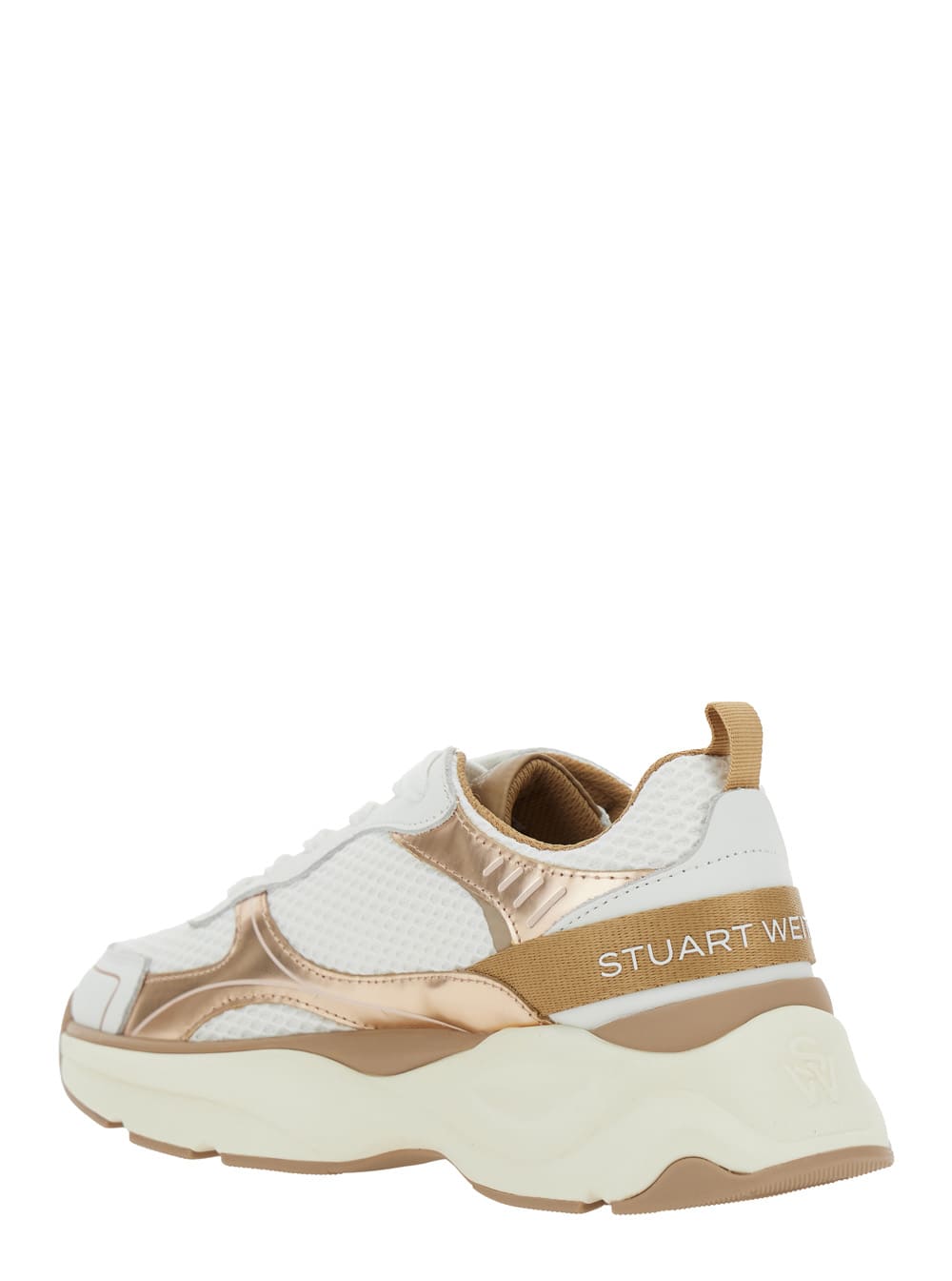 Stuart Weitzman Multicolor Sneakers With Logo Embroidery On The Side And Logo Patch On The Heel In Leather And Mesh In Multicolor