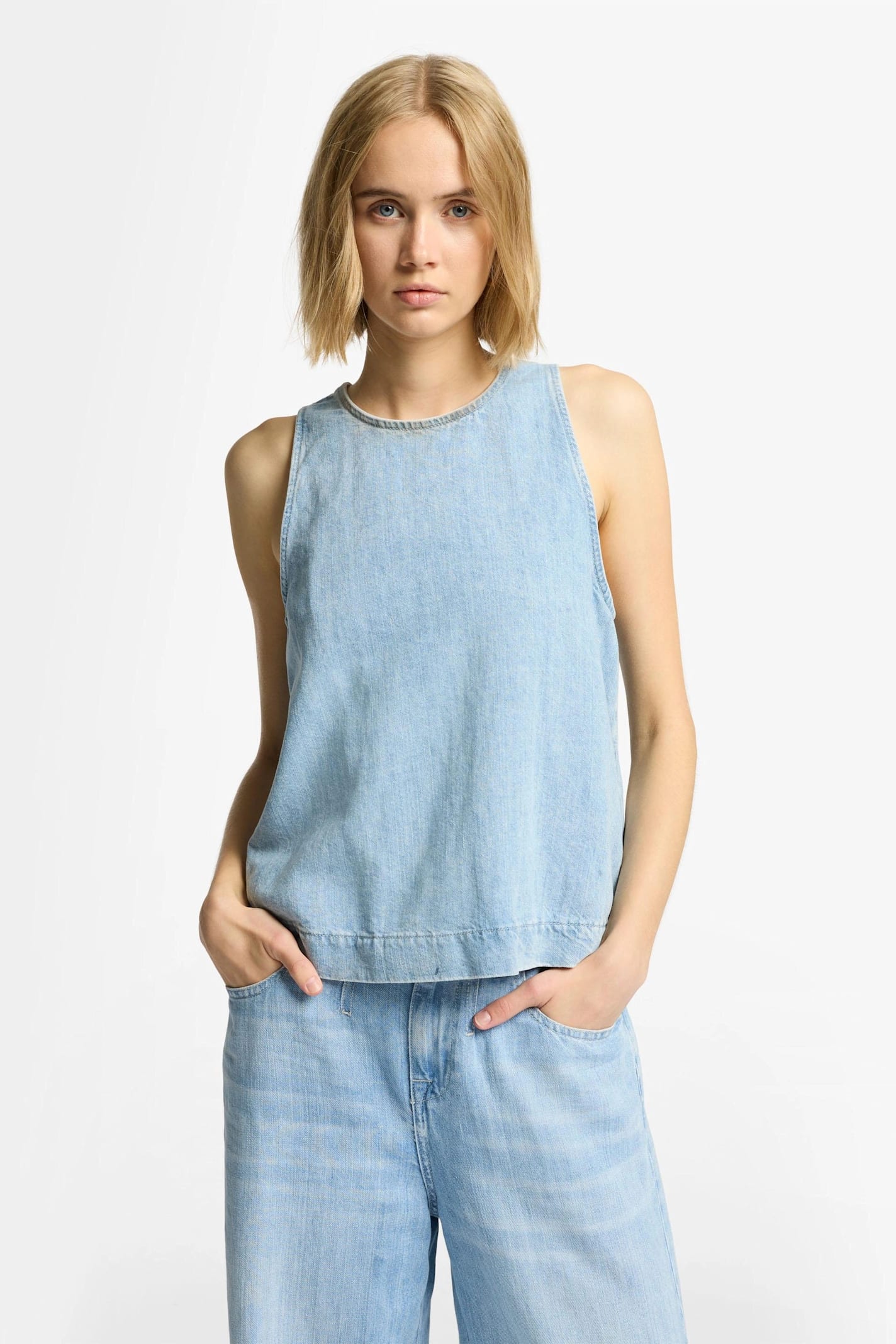 7 For All Mankind Kansas Denim Top