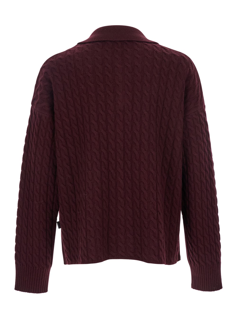Ami Alexandre Mattiussi Bordeaux Polo Shirt With Woven Design In Wool Woman In Burgundy