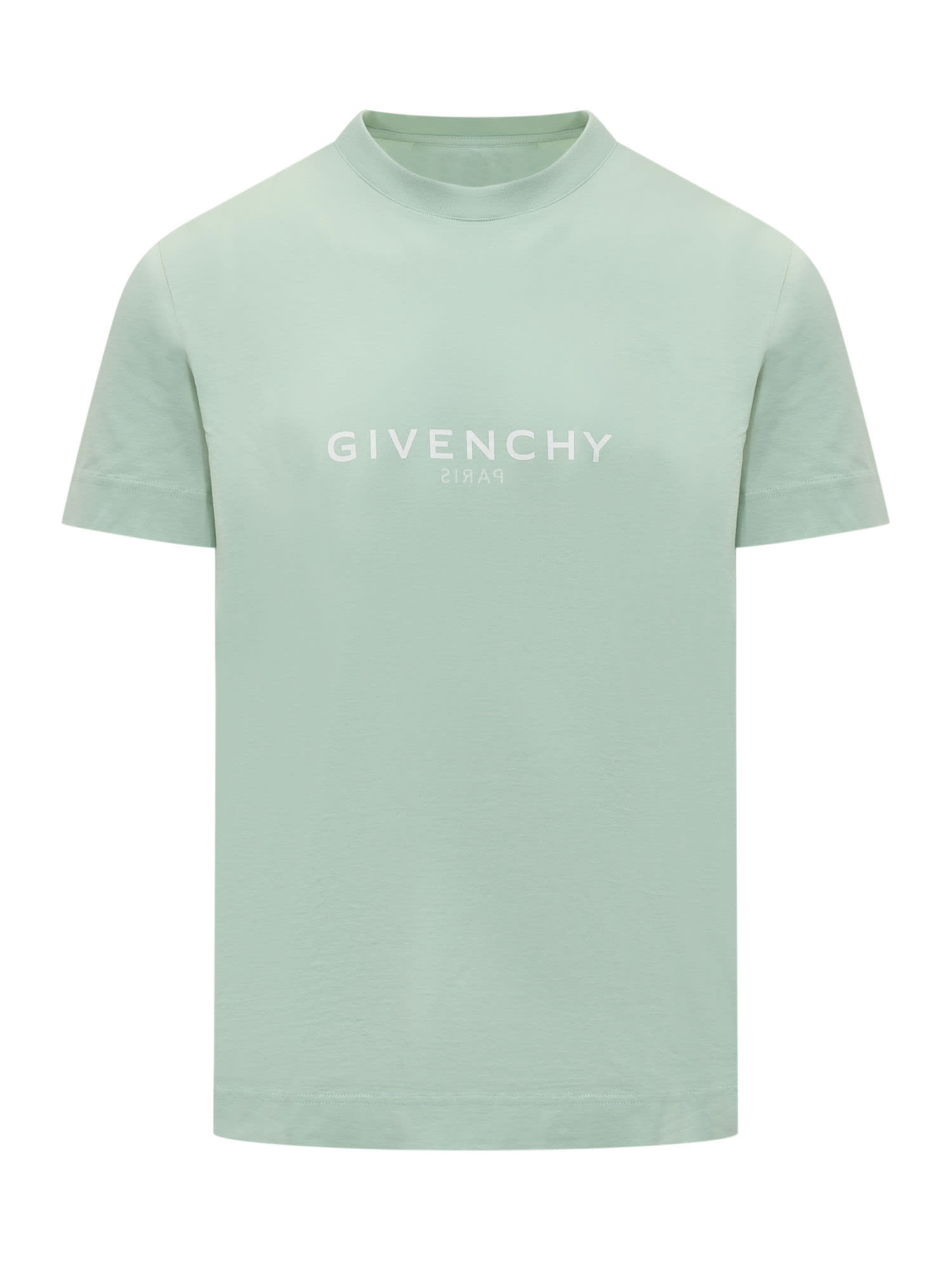 Givenchy T-shirt With Logo In Verde Acqua