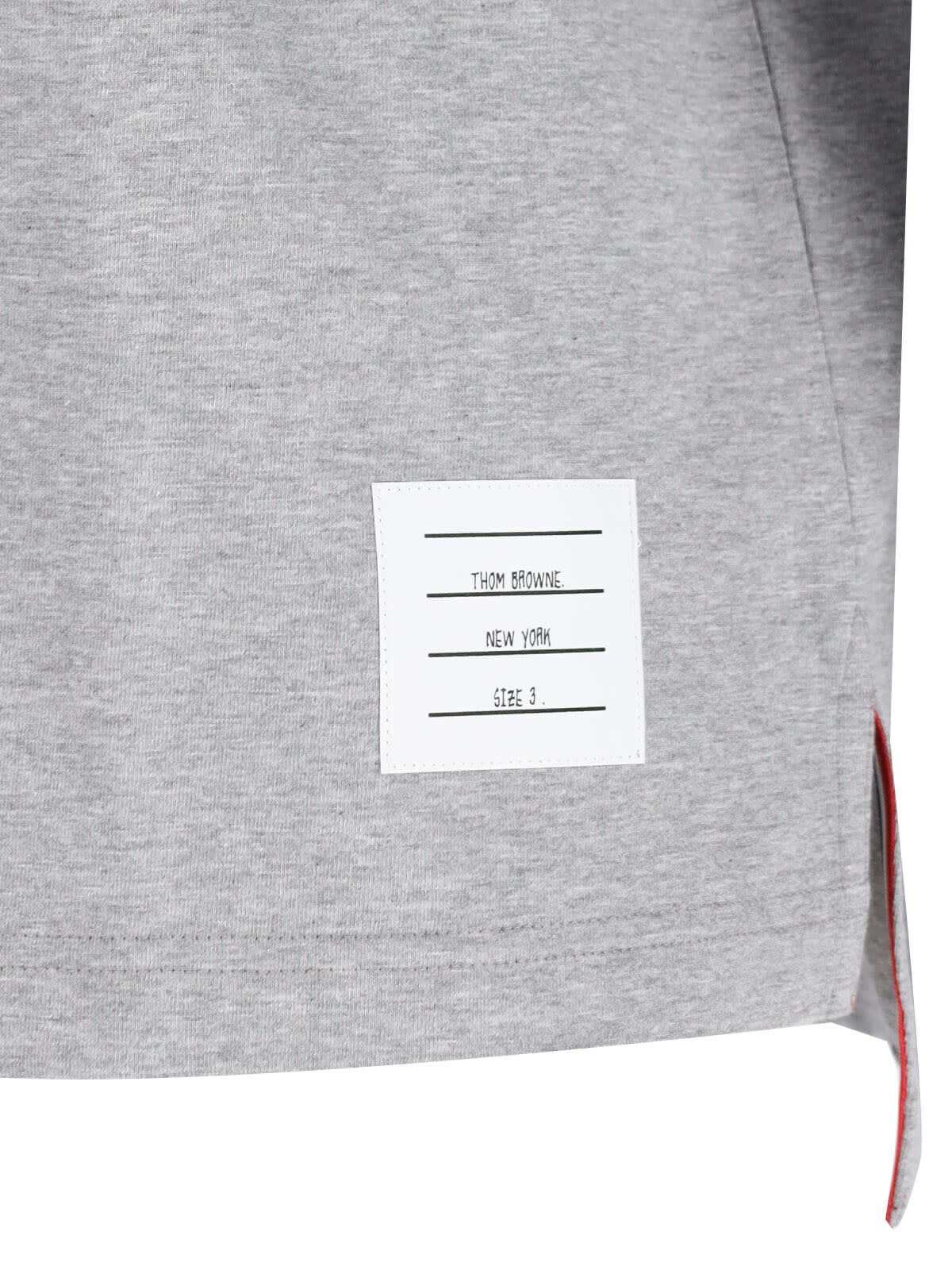 Thom Browne Oversized Long Sleeve Tee W/ Rwb Knit Trim In Gray