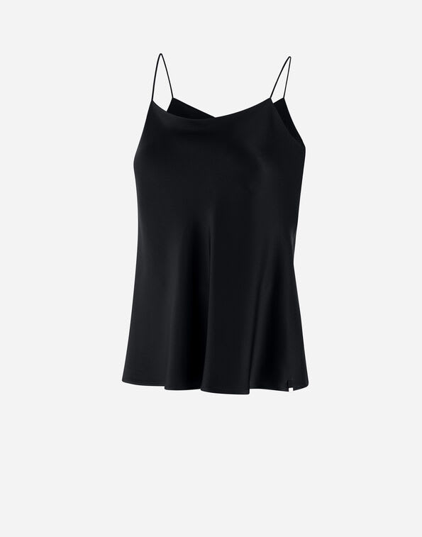 Herno Resort Top In Satin Effect In Nero