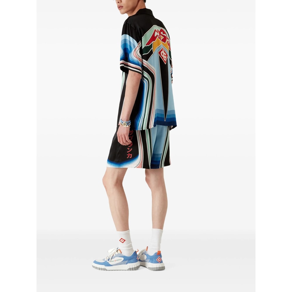 Casablanca Graphic Mountain Shorts In Black