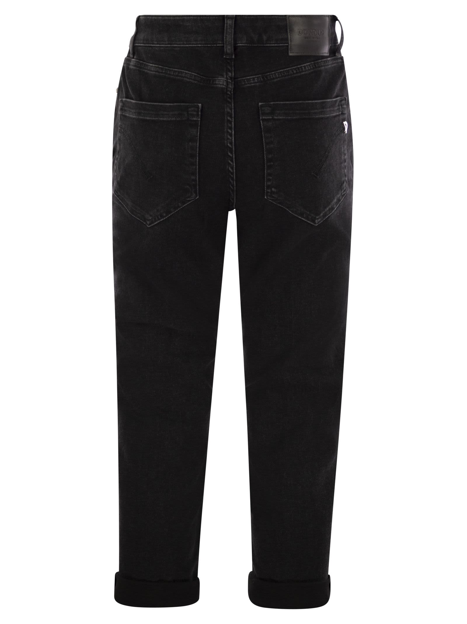 Shop Dondup Koons - Loose-fit Jeans With Jewelled Buttons In Black