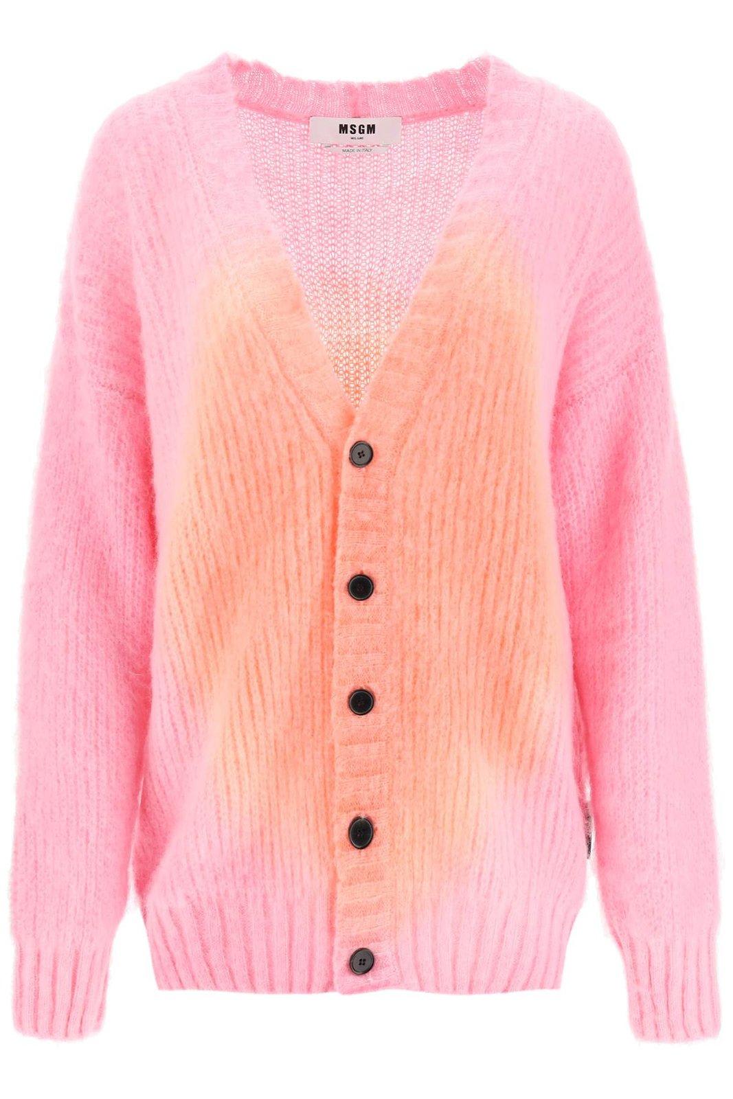 MSGM Heart Knitted Oversized-fit Cardigan
