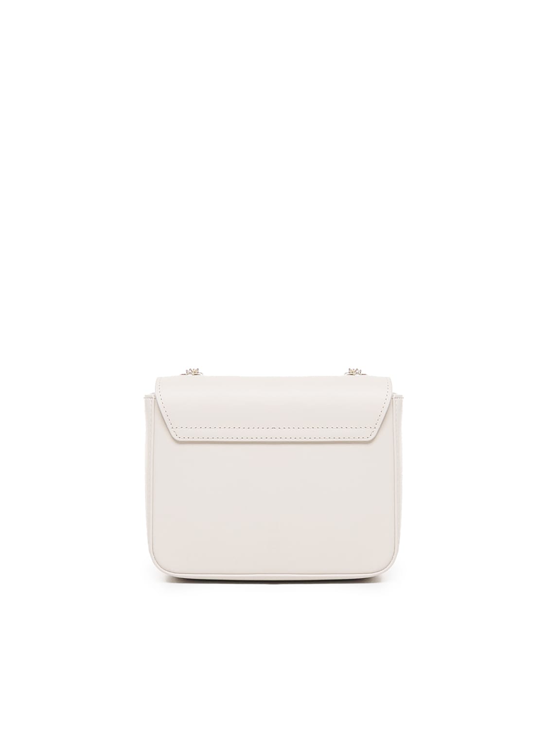 Shop Love Moschino Shoulder Bag With Logo Plaque In White