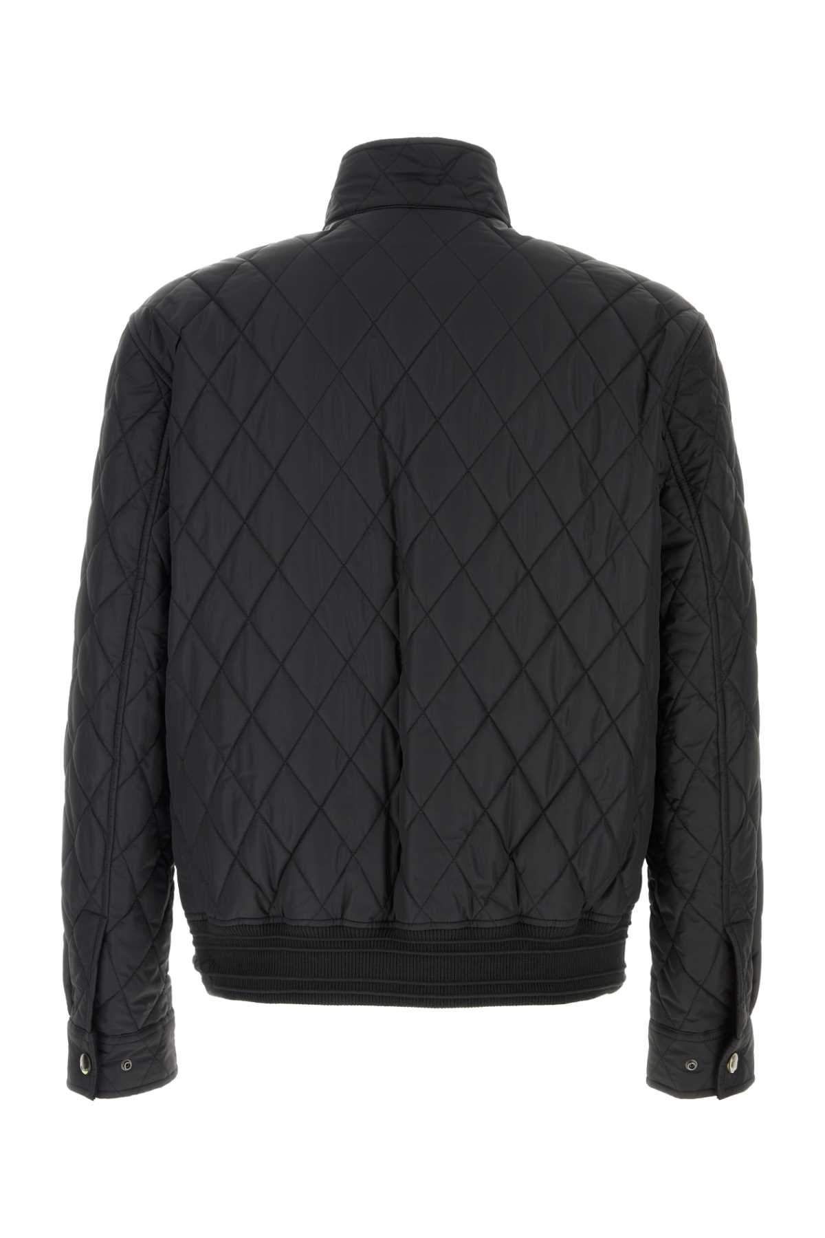 Burberry Midnight Blue Nylon Jacket In Black
