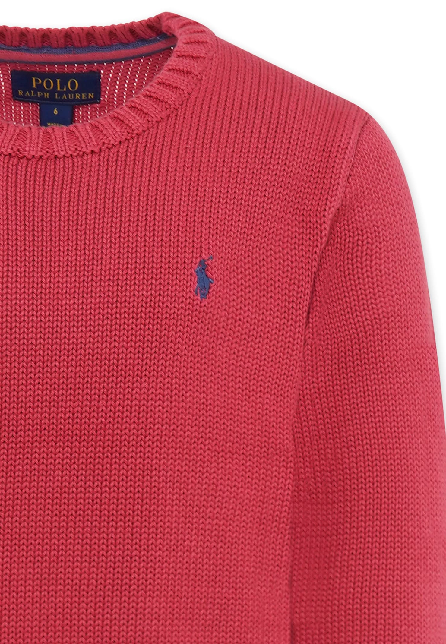 Ralph Lauren Red Sweater For Kids With Horse In Red