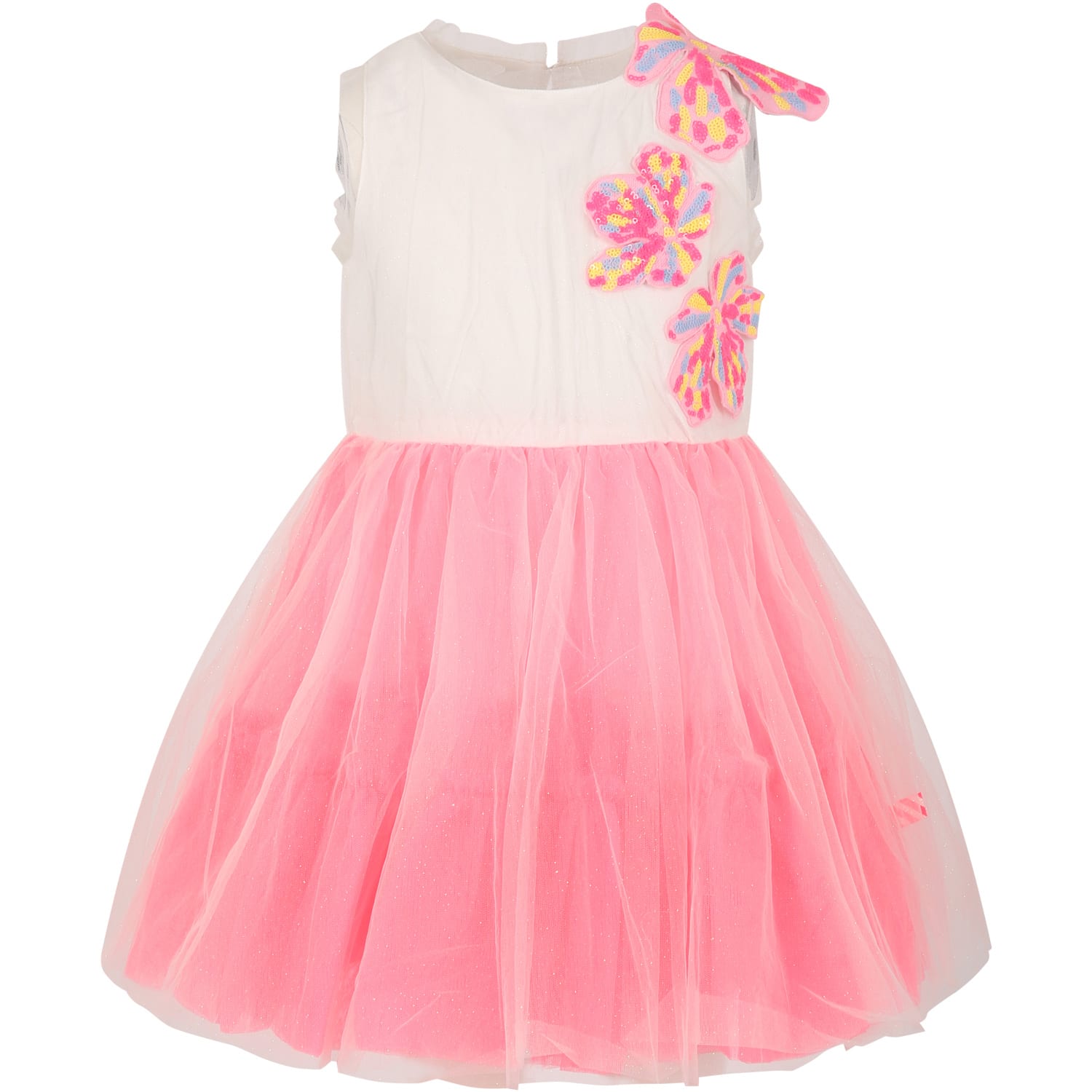 Billieblush Kids' Multicolor Dress For Girl With Flowers In Fuchsia
