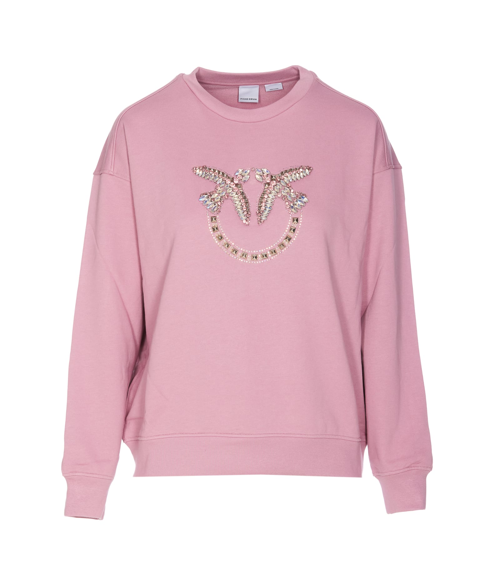 Sweatshirt With Love Birds Embroidery