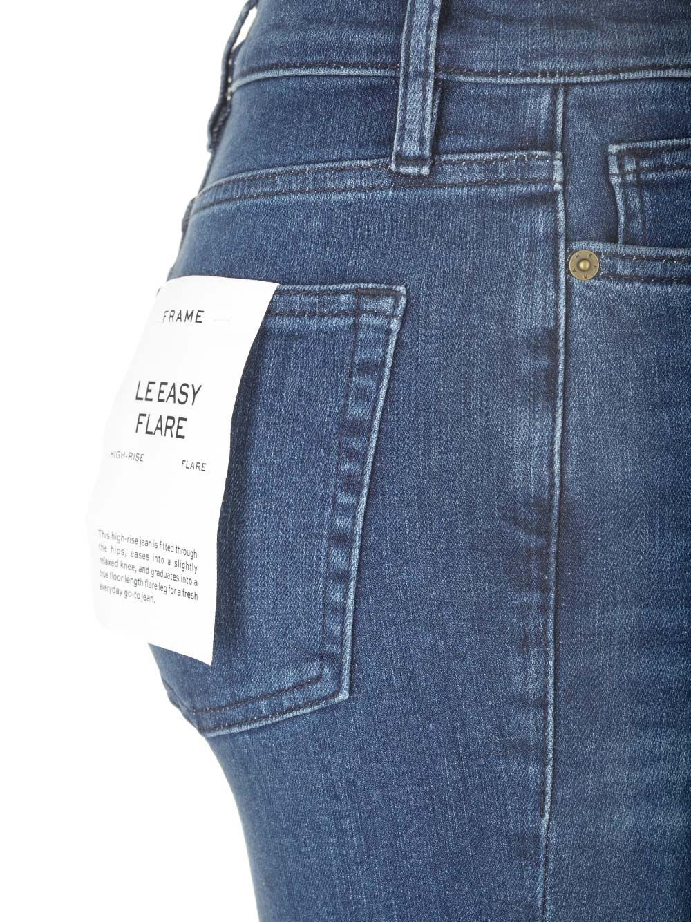 Shop Frame Le Easy Flare Jeans In Blue