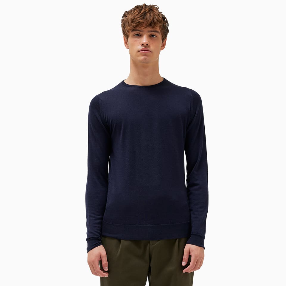 Shop John Smedley Lundy Sweater In Blue