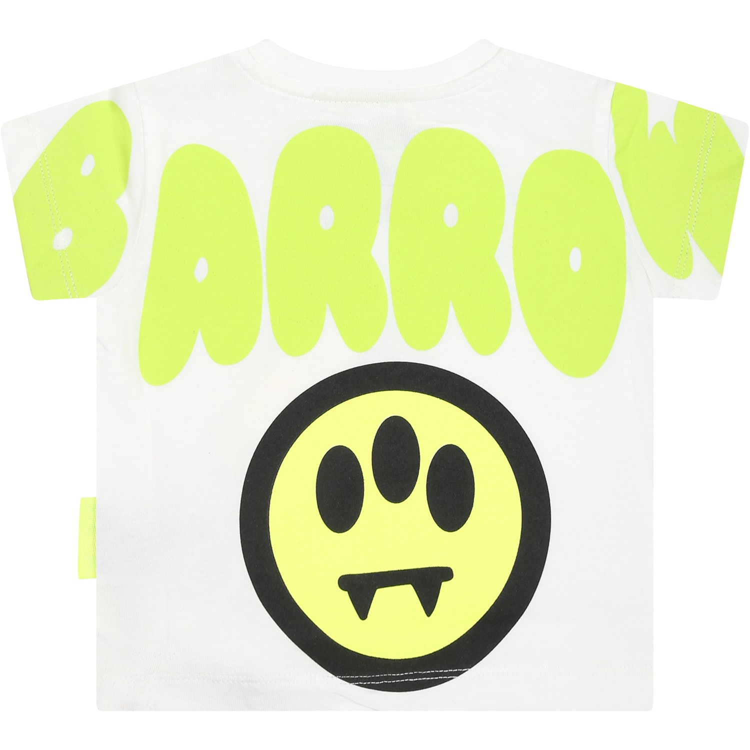 Barrow White Baby T-shirt With Smiley Face In Off White