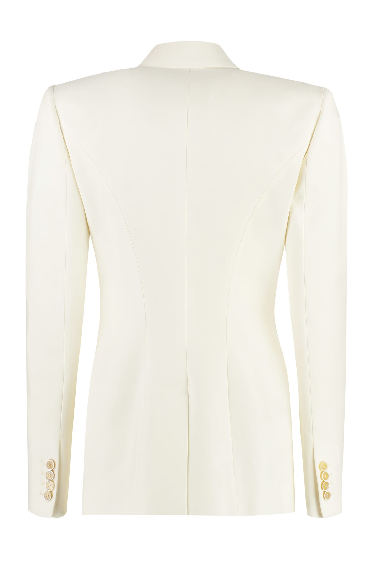 Shop Alexander Mcqueen Double-breasted Wool Jacket In Ivory