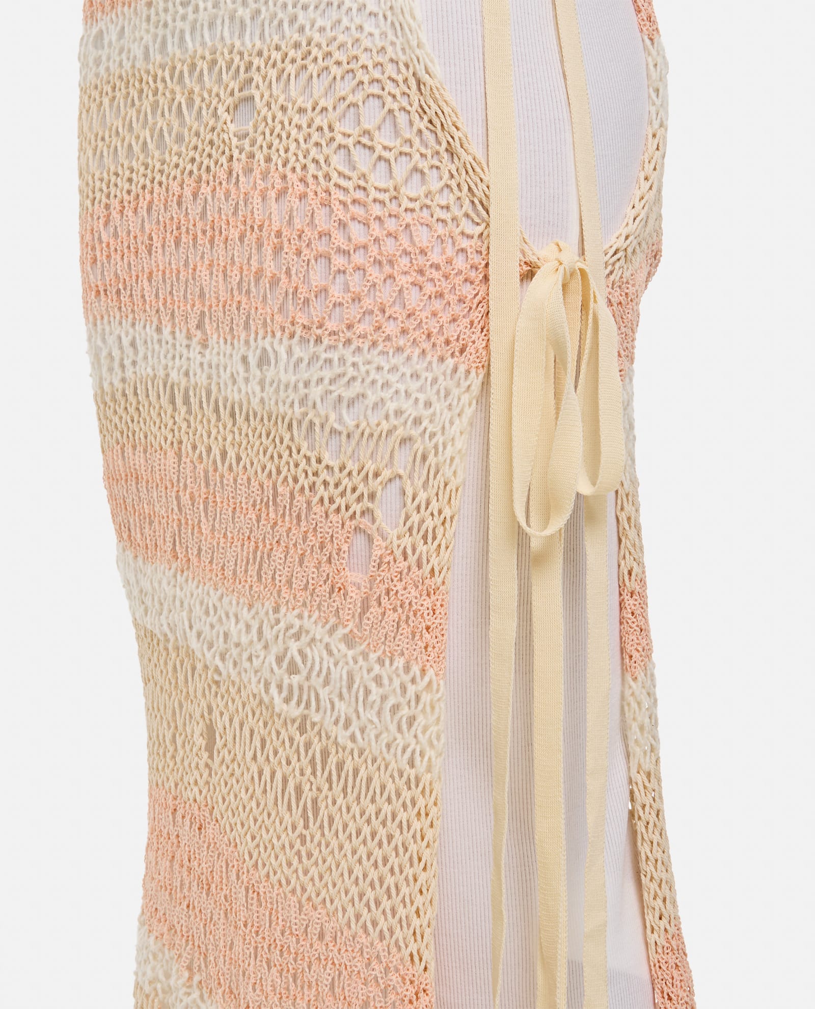 Shop Sportmax Ecuador Crochet Cotton Midi Skirt In Blush Pink