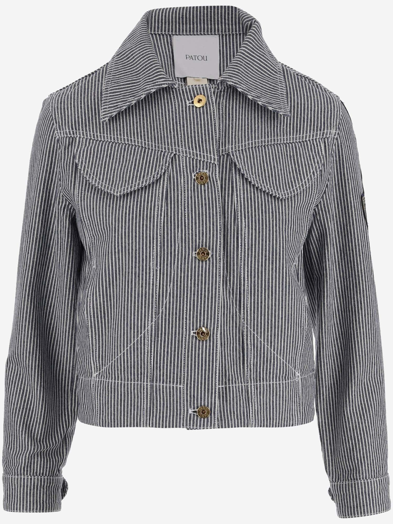 PATOU COTTON JACKET WITH STRIPED PATTERN