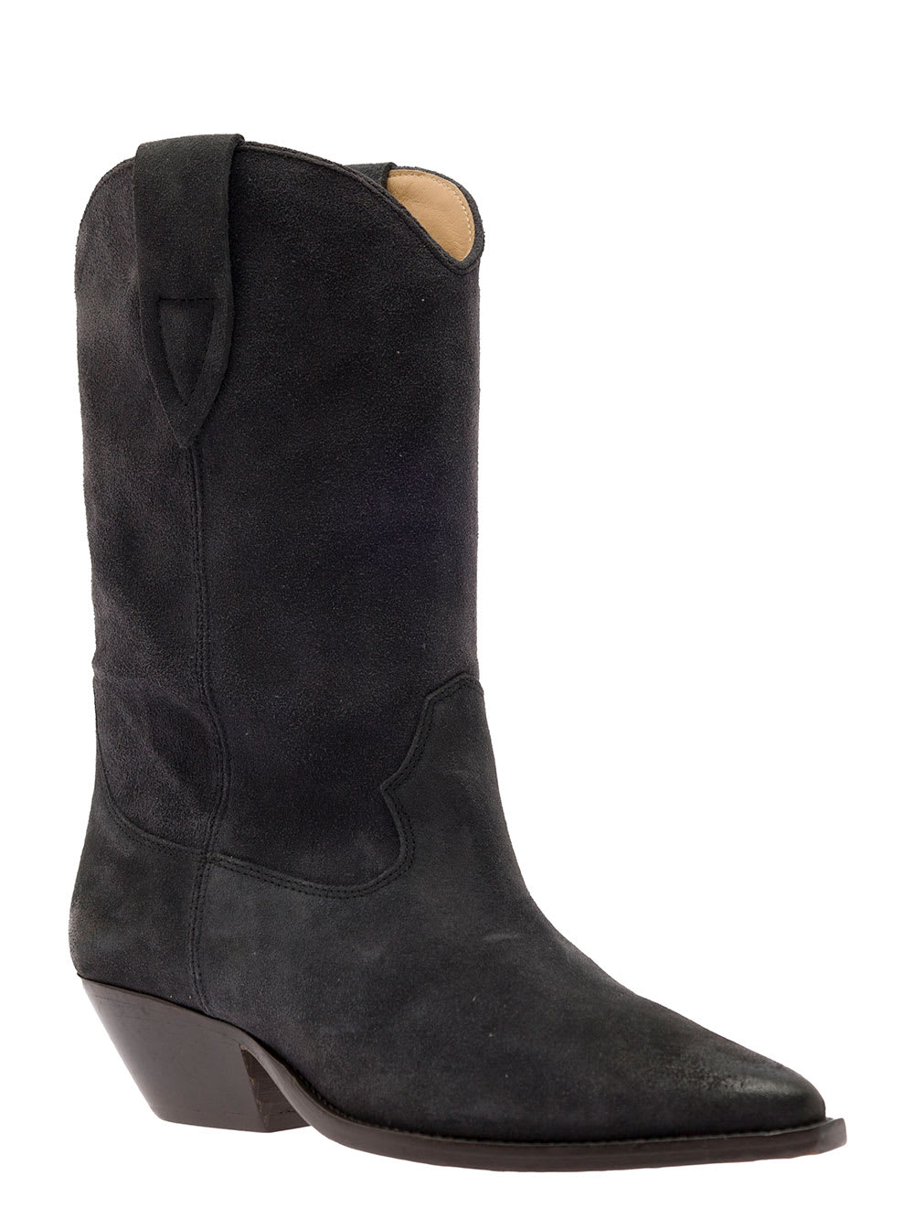 Shop Isabel Marant Duerto Beige Western Style Boots In Suede Woman In Black