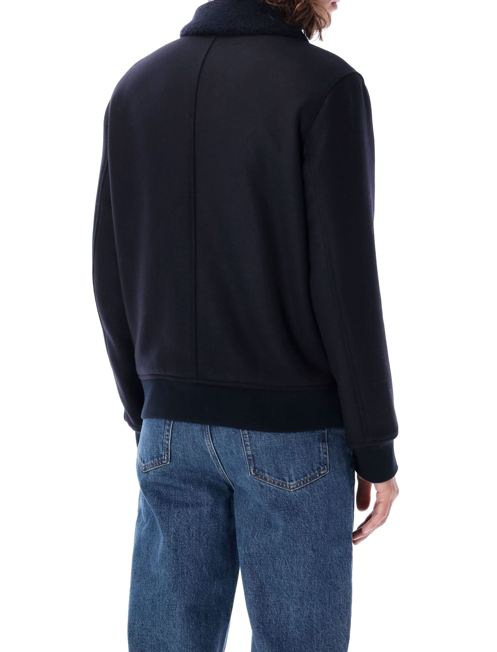 Shop Apc New Ben Bluson Jacket In Dark Navy