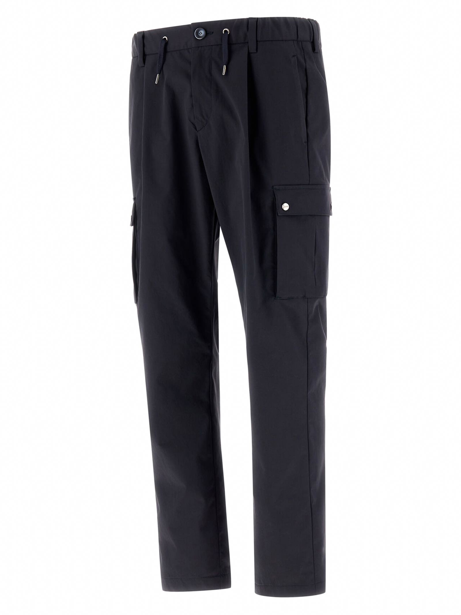 Shop Herno Cargo Trousers Mechanical Stretch Twill In Blue