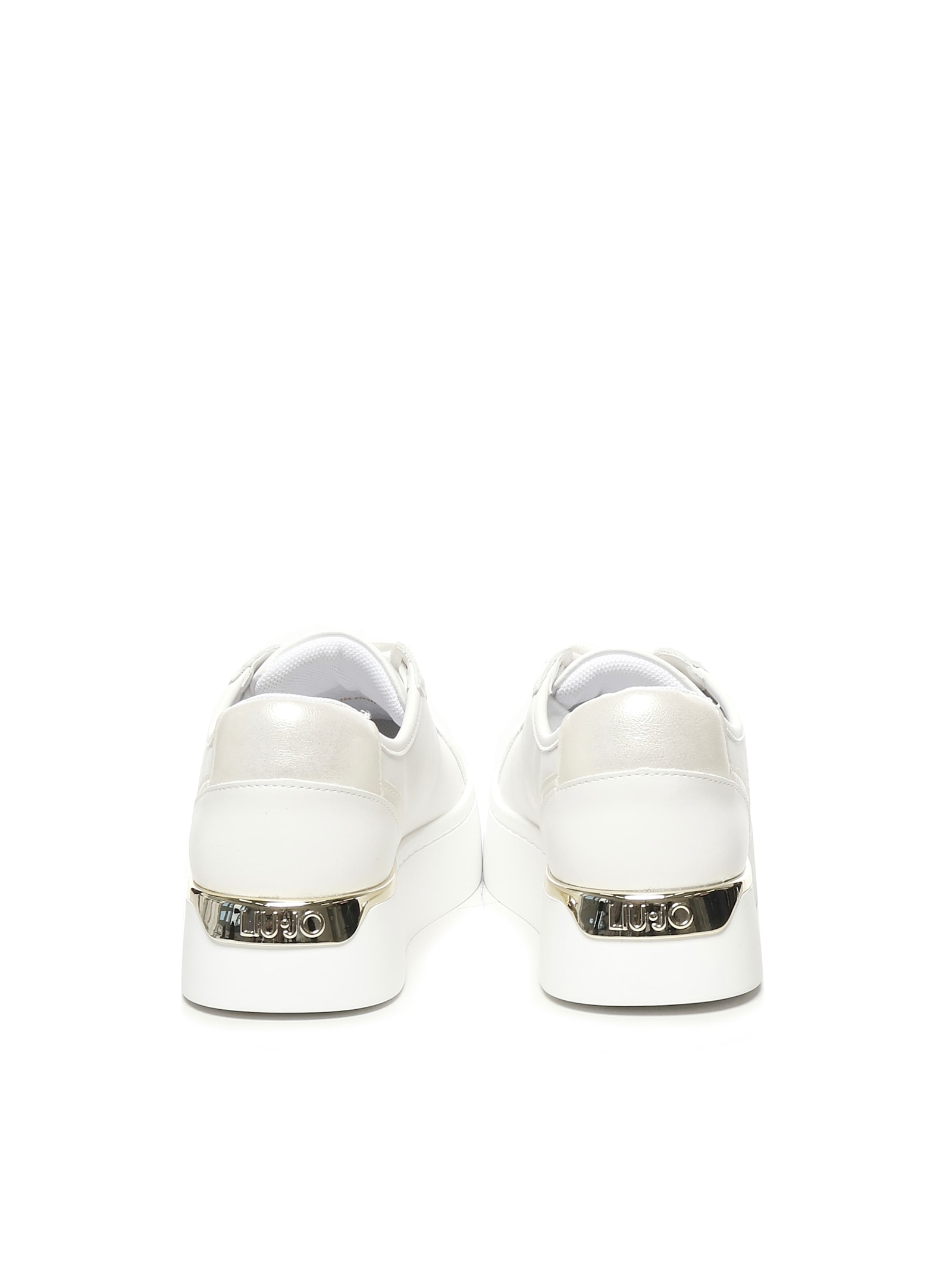 LIU •JO LEATHER SNEAKERS WITH PERFORATED LOGO