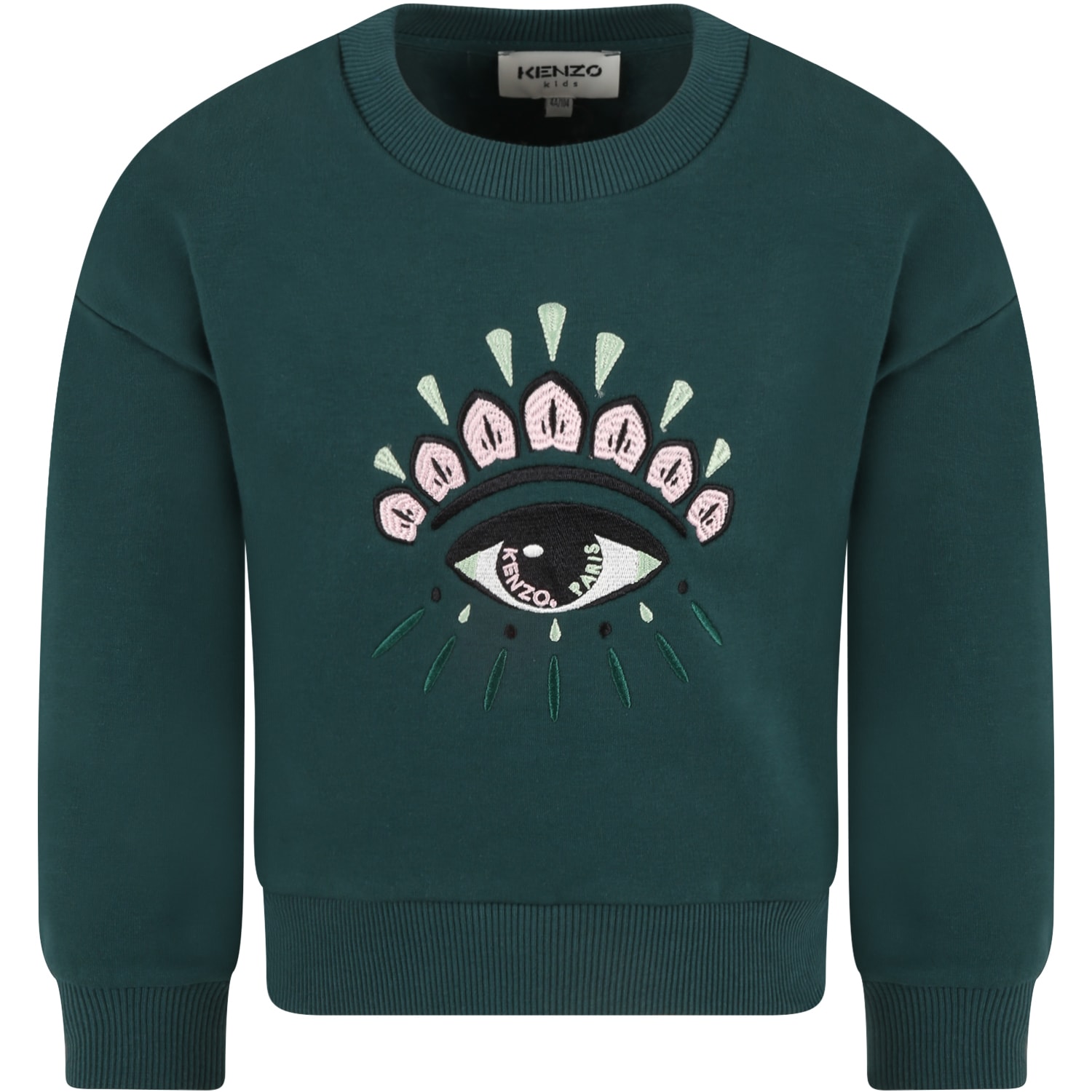 Kenzo Kids Green Sweatshirt For Girl With Eye