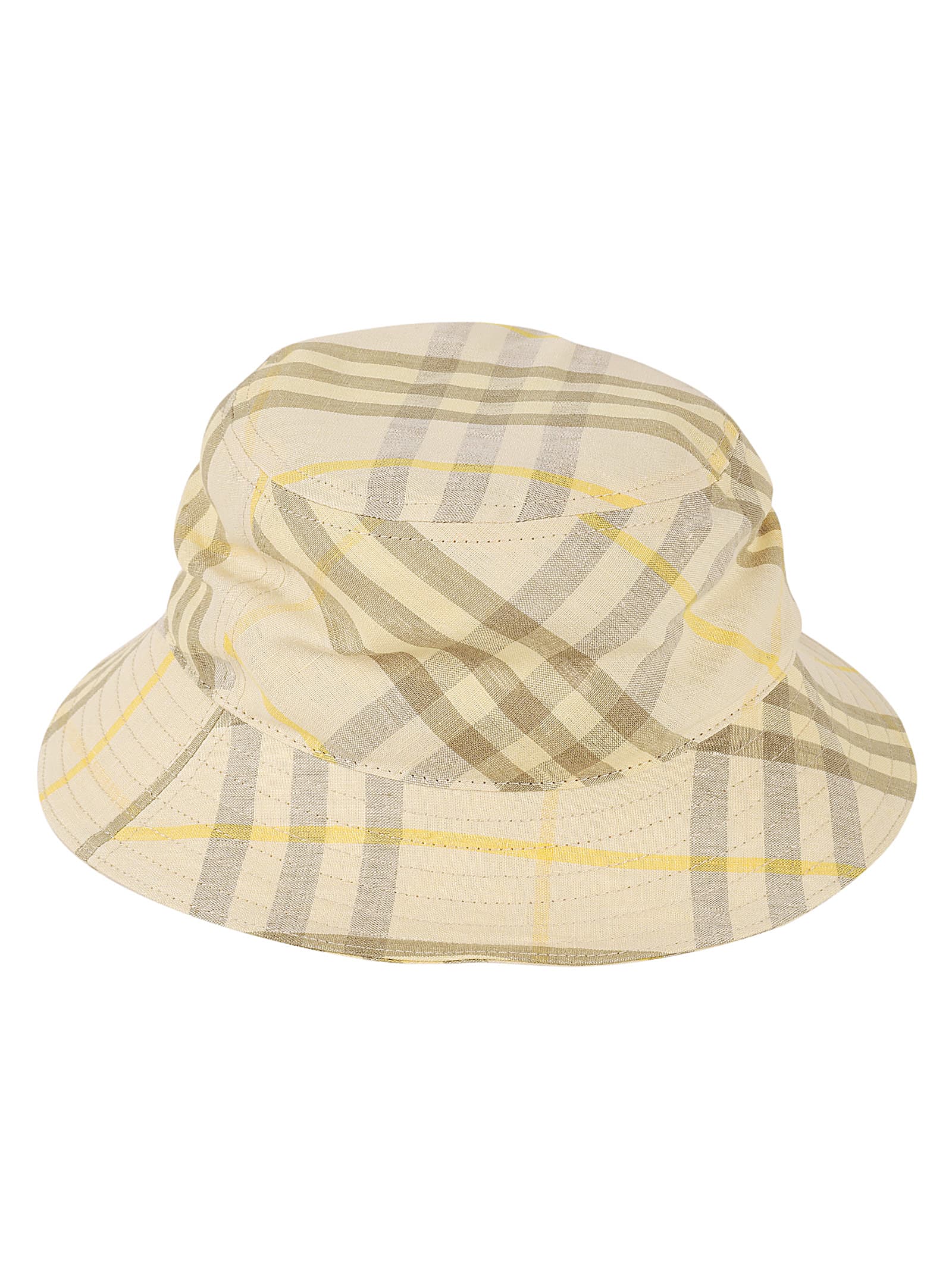 Shop Burberry Check Bucket Hat In Wheat Ip Check