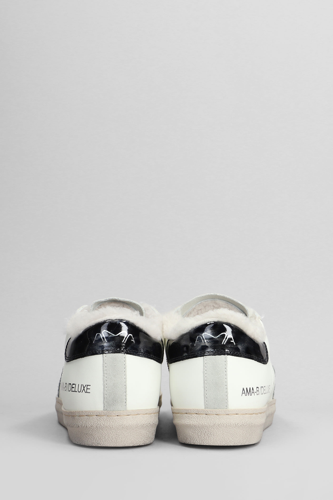 Shop Ama Brand Sneakers In White Suede And Leather