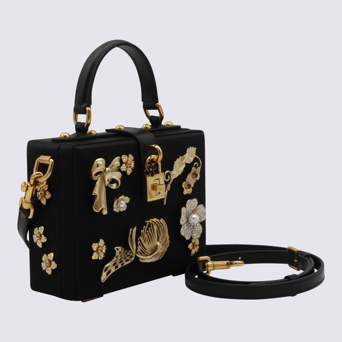 Dolce & Gabbana Black Dolce Box Top Handle Bag In Black