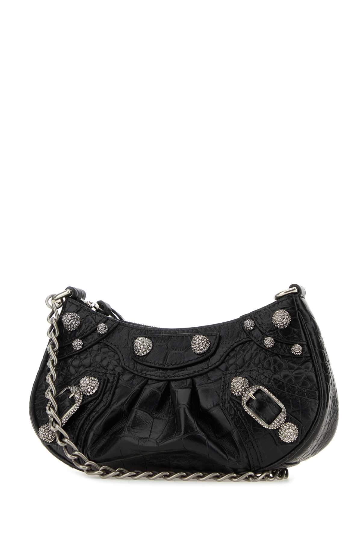 Shop Balenciaga Black Leather Le Cagole Mini Handbag In 1000