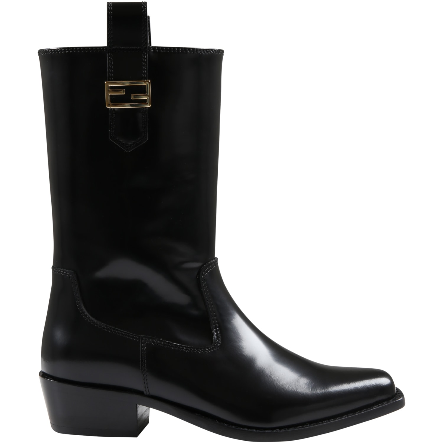 Fendi Black Boots For Girl With Ff