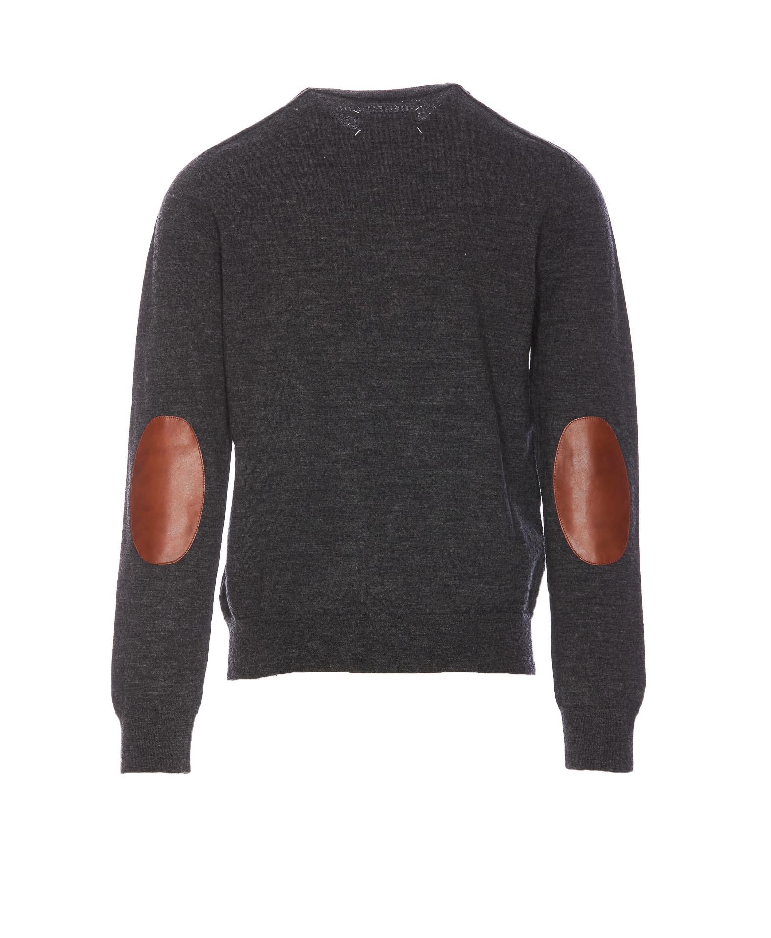 Shop Maison Margiela Elbow Patch Sweater In Grey