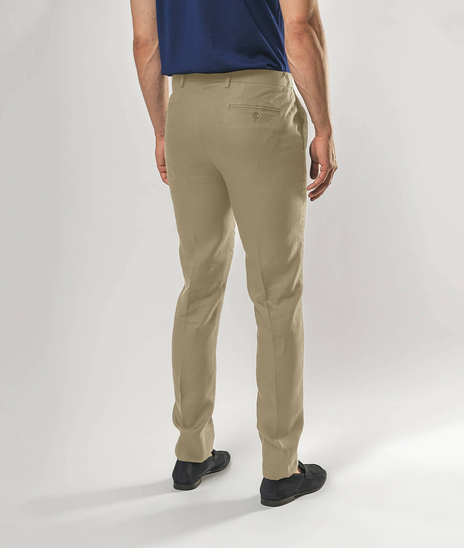 Larusmiani Velvet Trousers Howard Pants In Beige