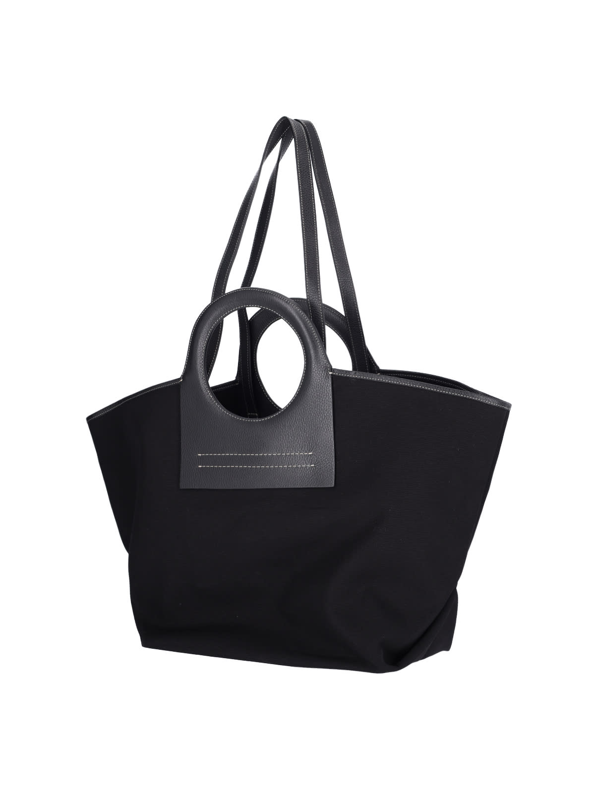 Shop Hereu Cala L Grainy Tote Bag In Black