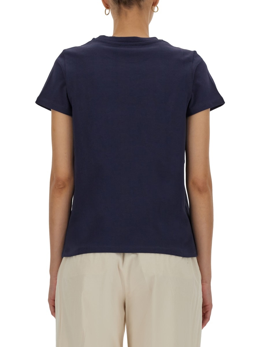 Shop Apc T-shirt With Logo Embroidery In Blue
