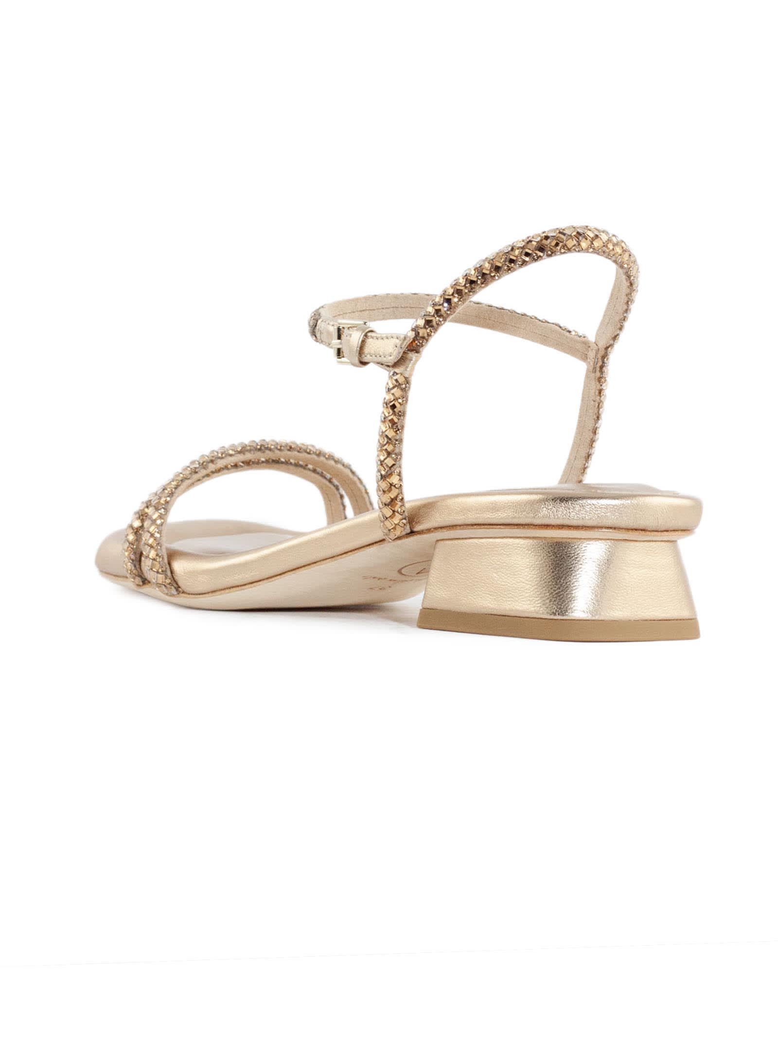 Shop Ash Gold-tone Leather Icaro Low Sandals In Golden