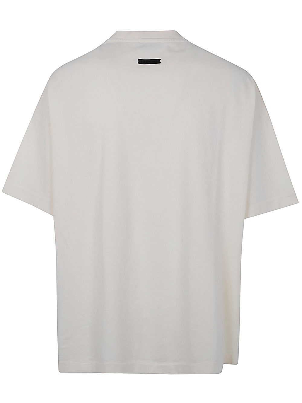 Shop Fear Of God Short Sleeve Tee Logo Black Print In Cream