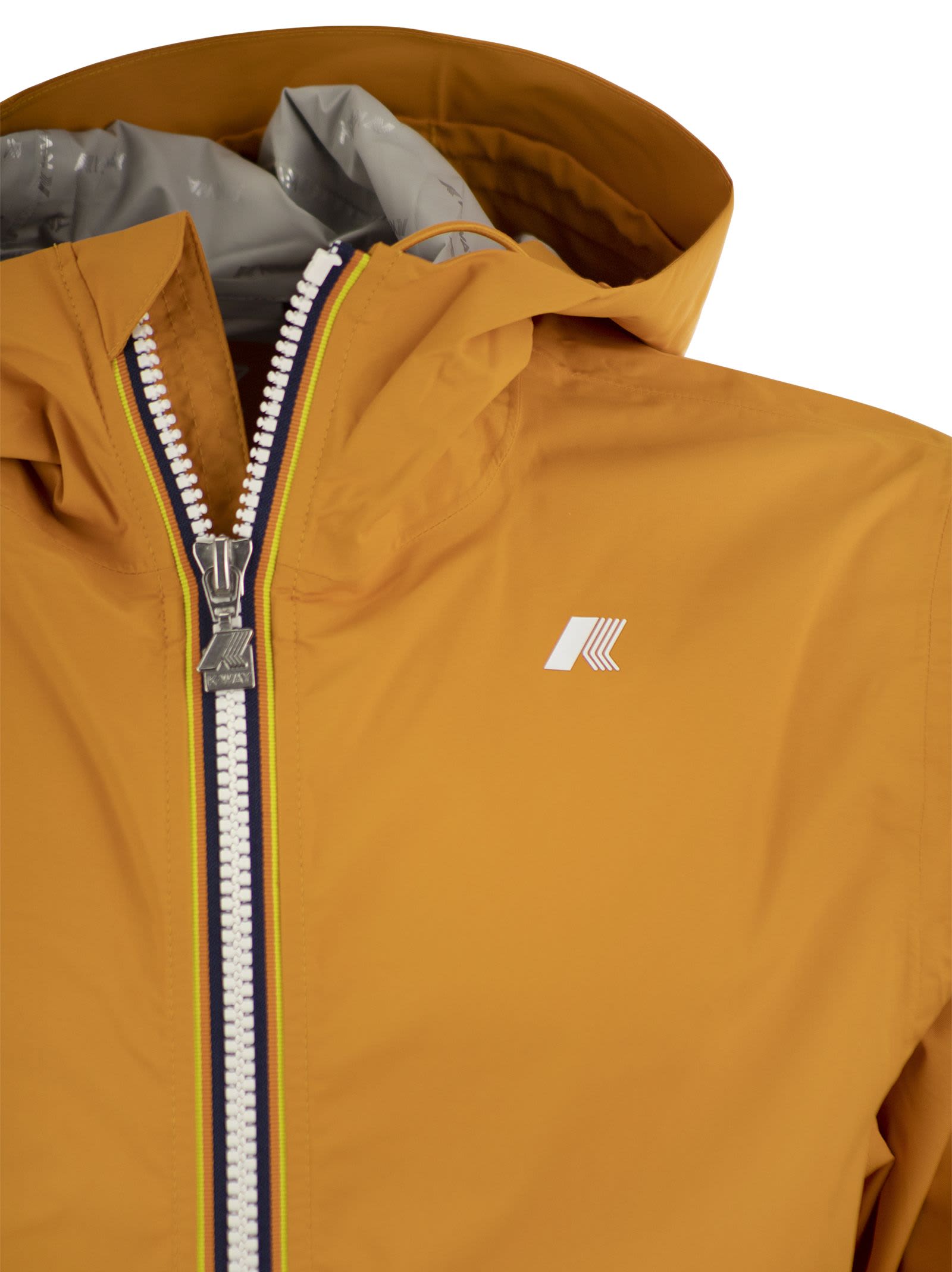 Shop K-way Jack Stretch - Hooded Jacket In Orange